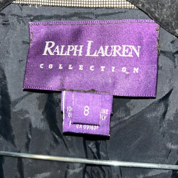 Ralph Lauren Purple Label Collection black white tweed wool garbadine blazer jkt - Picture 2 of 5